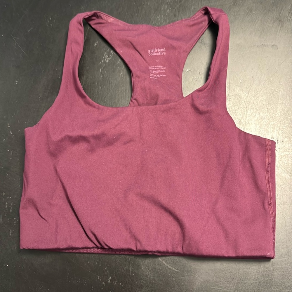 Girlfriend collective, Raspberry, medium sports bra very good used condition